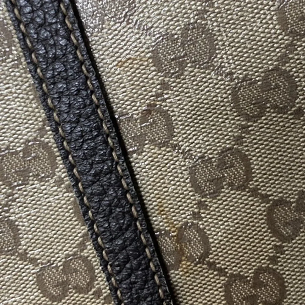 GUCCI GG Pattern Crystal Shoulder Tote Bag Coating Canvas Leather Brown 87EG286 - Picture 11 of 15